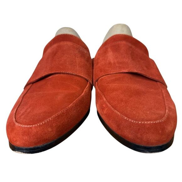 Halogen Suede Leather Burnt Orange Mules Loafers Block Low Heels Shoes sz 7.5 - Picture 7 of 16